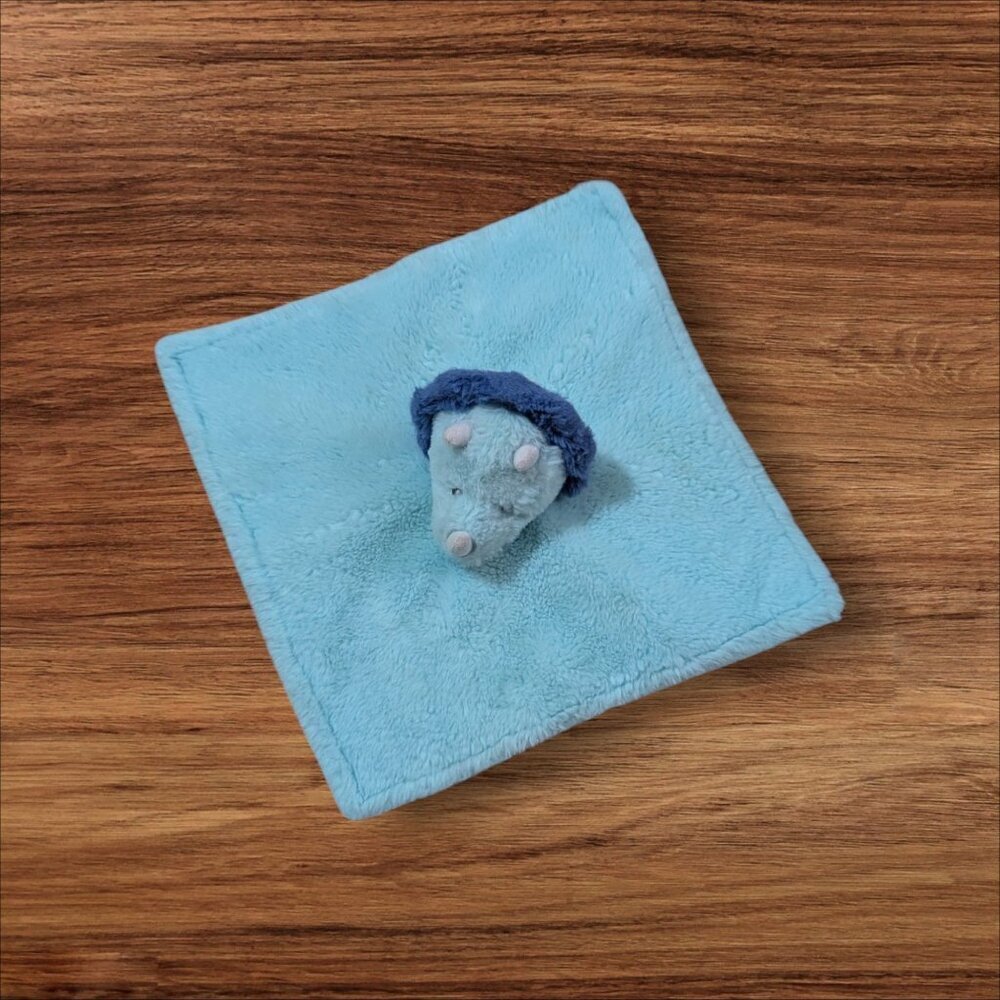 Parents Choice Blue Dinosaur Security Blanket Lovey Satin‎ Bottom 12"